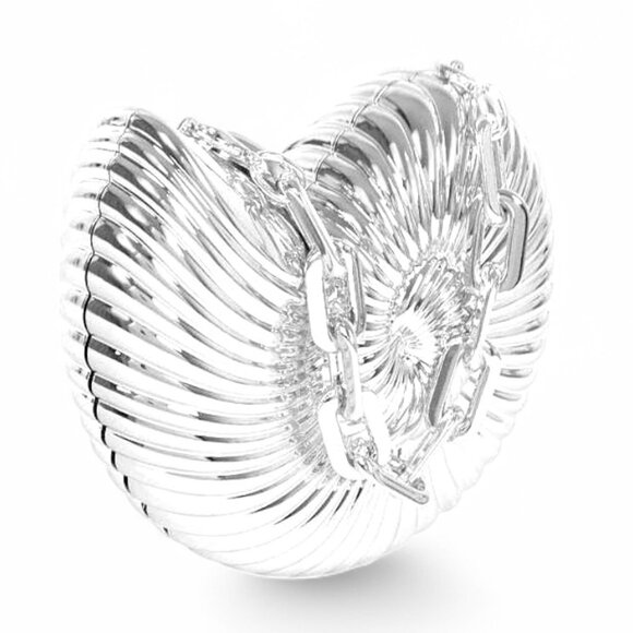 BNWT Sea Shell Molded Metallic Acrylic Top Handle Clutch Bag Crossbody B… - Picture 3 of 6